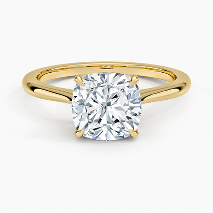 Elle Solitaire Ring - Cushion Cut Center Stone