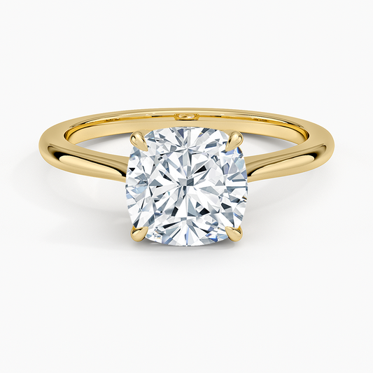 Elle Solitaire Ring - Cushion Cut Center Stone
