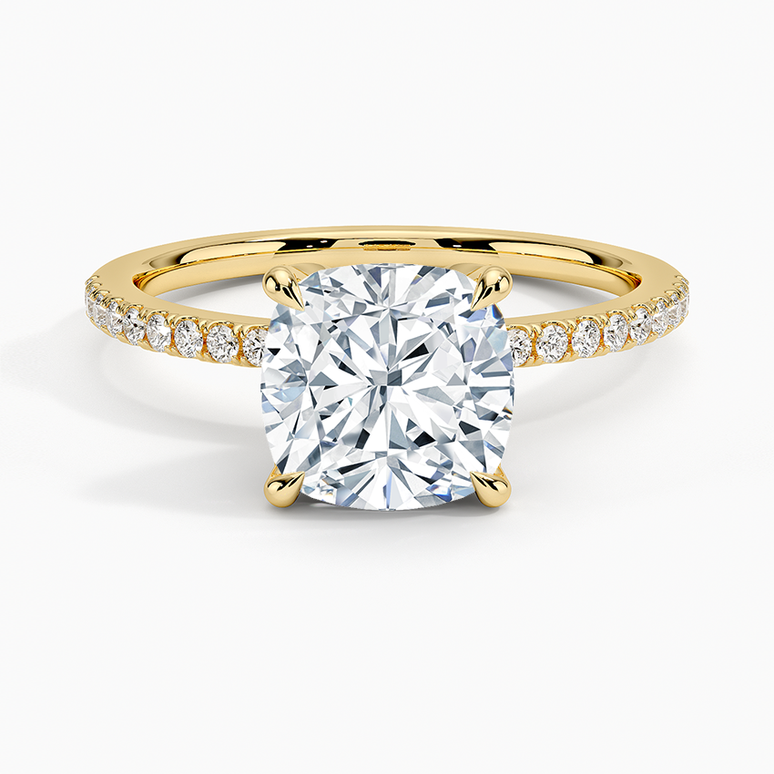Luxe Petal Diamond Ring - Cushion Cut Center Stone