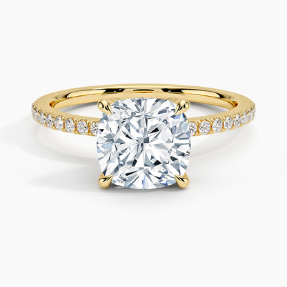Luxe Petal Diamond Ring - Cushion Cut Center Stone