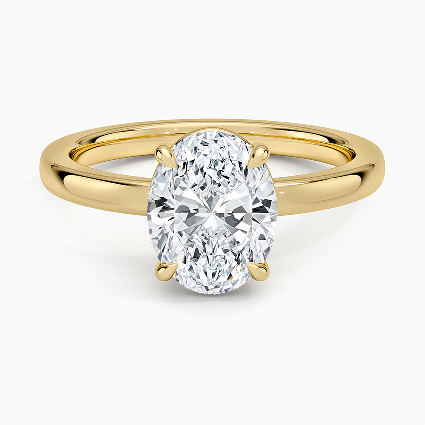Dara Low-Profile Solitaire Ring - Oval Center Stone