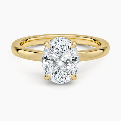 Dara Low-Profile Solitaire Ring - Oval Center Stone