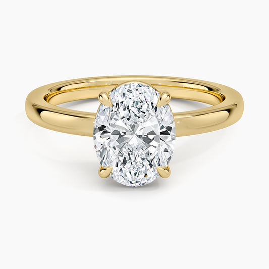 Dara Low-Profile Solitaire Ring - Oval Center Stone