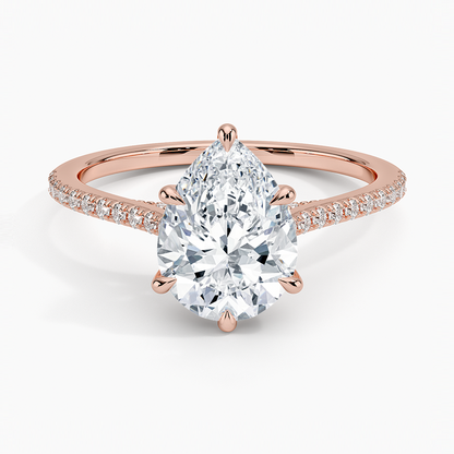 Luxe Dawn Diamond Ring - Pear Center Stone