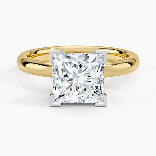 Comfort Fit 2.5mm Ring - Princess Cut Center Stone