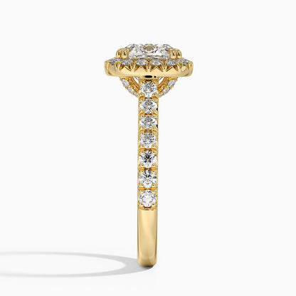 Sienna Halo Half Coverage Diamond Ring (2/3 ct. tw.) - Cushion Cut Center Stone