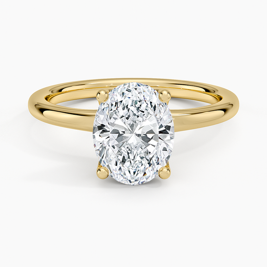 Fleur Solitaire Ring - Oval Center Stone