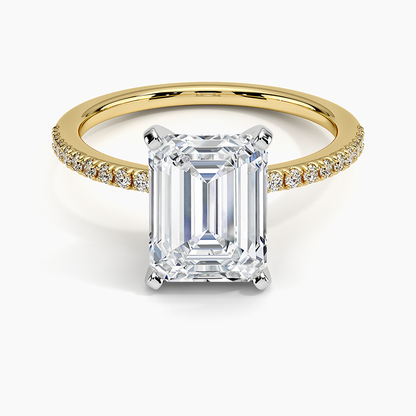 Ballad Half Coverage Diamond Ring (1/8 ct. tw.) - Emerald Cut Center Stone