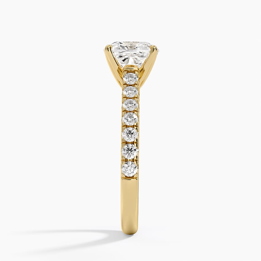 Sienna Half Coverage Diamond Ring - Cushion Cut Center Stone