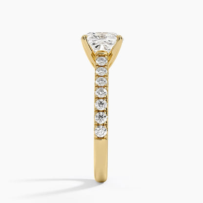 Sienna Half Coverage Diamond Ring - Cushion Cut Center Stone