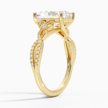 Luxe Celtic Love Knot Diamond Ring - Radiant Cut Center Stone