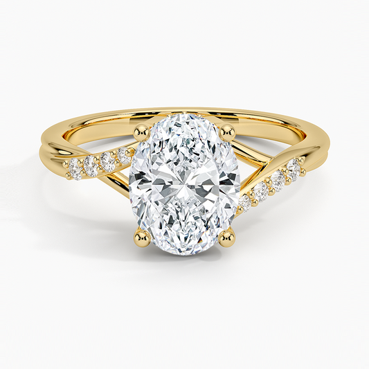 Chamise Hidden Halo Diamond Ring - Oval Center Stone