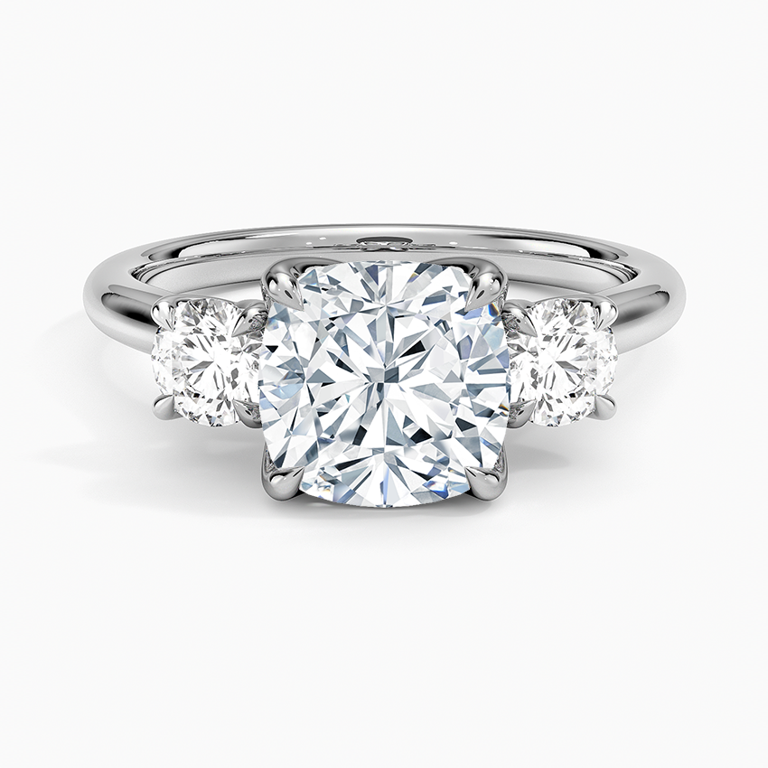 Elodie Perfect Fit Three Stone Diamond Ring (1/2 ct. tw.) - Cushion Cut Center Stone