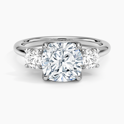 Elodie Perfect Fit Three Stone Diamond Ring (1/2 ct. tw.) - Cushion Cut Center Stone