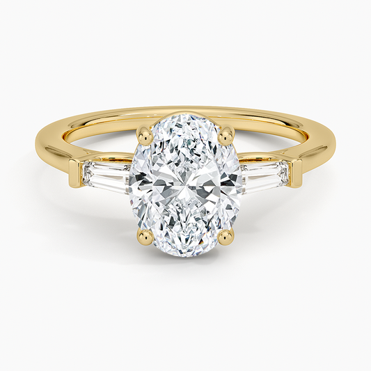 Symphony Perfect Fit Tapered Baguette Diamond Ring - Oval Center Stone