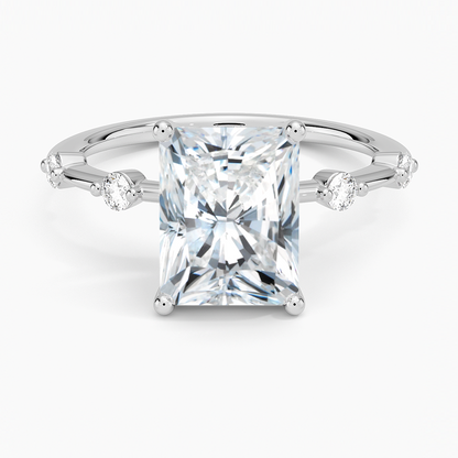 Aimee 1.4mm Diamond Ring - Radiant Cut Center Stone
