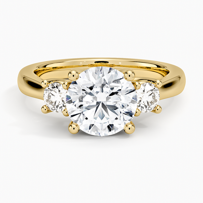 Petite Three Stone Trellis Diamond Ring (1/3 ct. tw.) - Round Cut Center Stone
