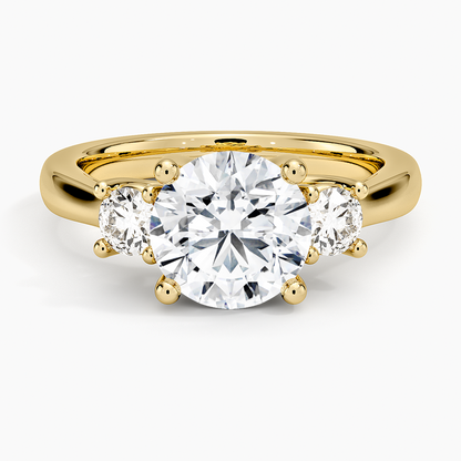 Petite Three Stone Trellis Diamond Ring (1/3 ct. tw.) - Round Cut Center Stone