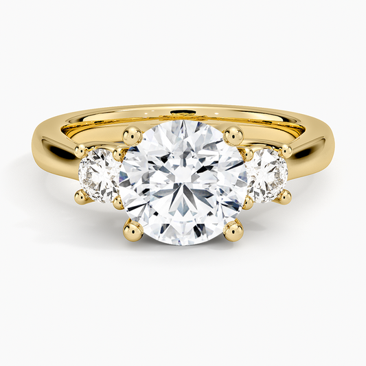 Petite Three Stone Trellis Diamond Ring (1/3 ct. tw.) - Round Cut Center Stone