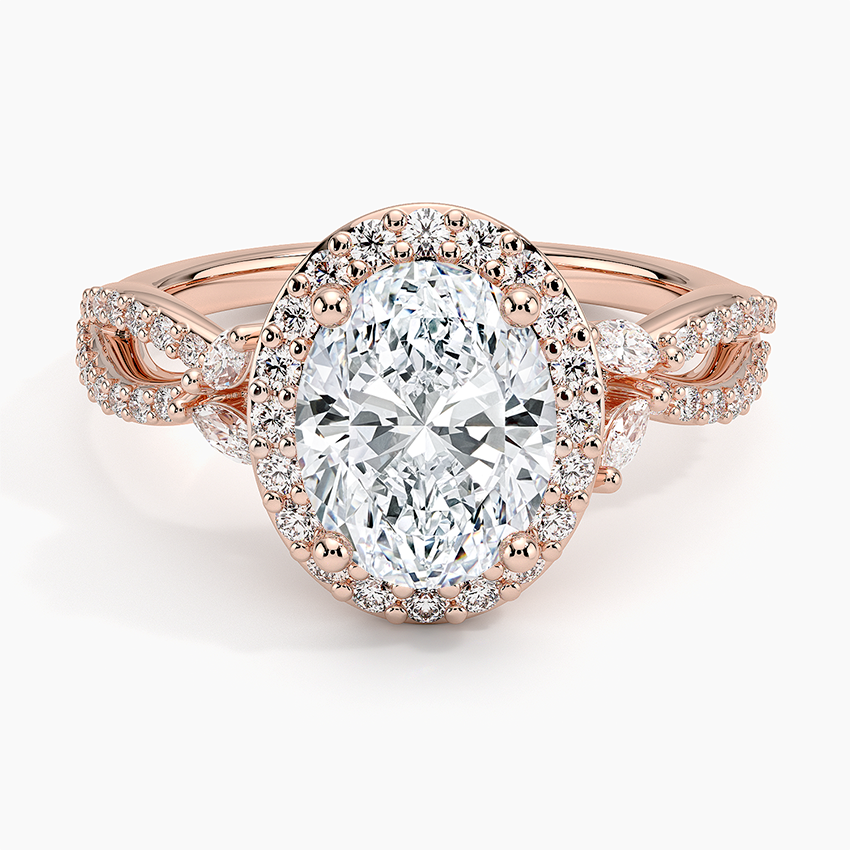 Luxe Willow Halo Diamond Ring (2/5 ct. tw.) - Oval Center Stone