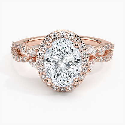Luxe Willow Halo Diamond Ring (2/5 ct. tw.) - Oval Center Stone