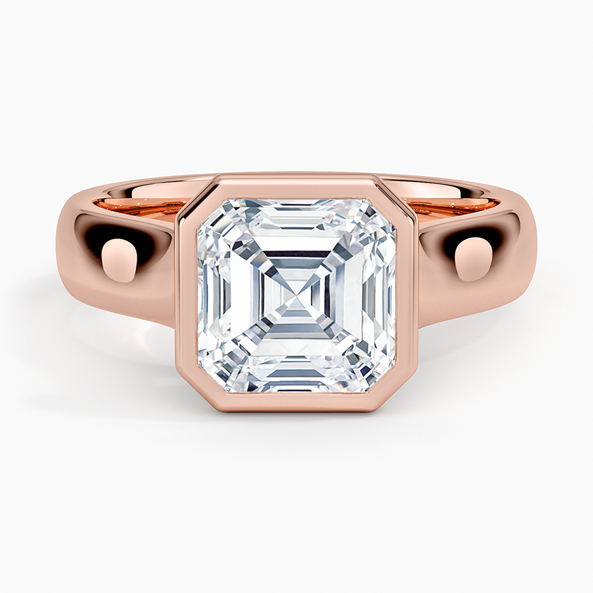 Luna 4mm Bezel Ring - Asscher Cut Center Stone