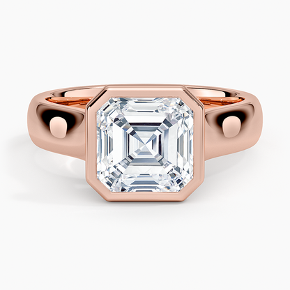 Luna 4mm Bezel Ring - Asscher Cut Center Stone
