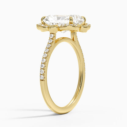 Reina Halo Diamond Ring - Radiant Cut Center Stone