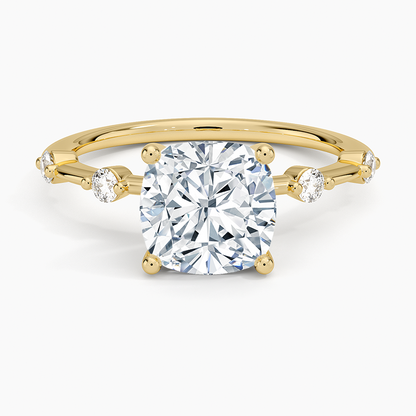 Aimee 1.4mm Diamond Ring - Cushion Cut Center Stone