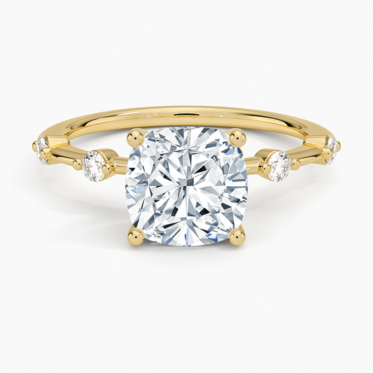 Aimee 1.4mm Diamond Ring - Cushion Cut Center Stone