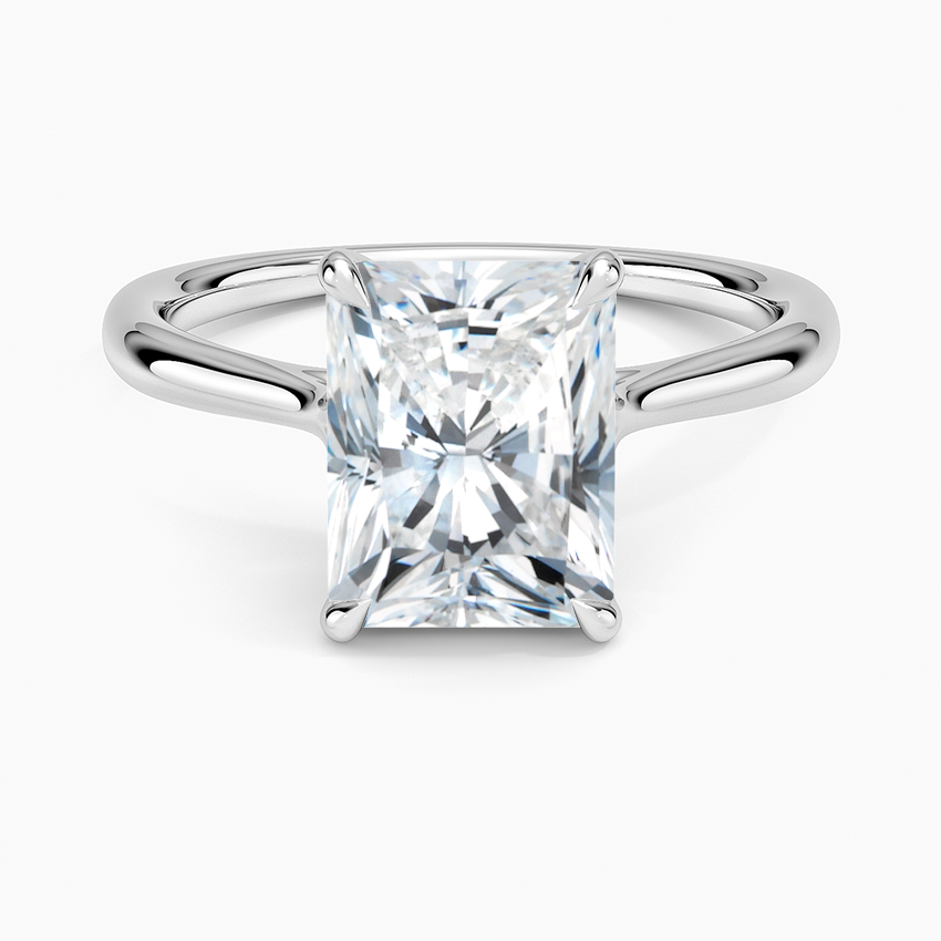 Freesia Cathedral Solitaire Ring - Radiant Cut Center Stone