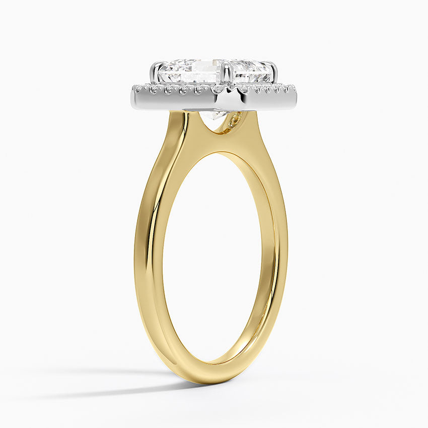 Platinum Mixed Metal Julia Halo Diamond Ring (1/5 ct. tw.) - Asscher Cut Center Stone