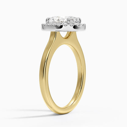 Platinum Mixed Metal Julia Halo Diamond Ring (1/5 ct. tw.) - Oval Center Stone