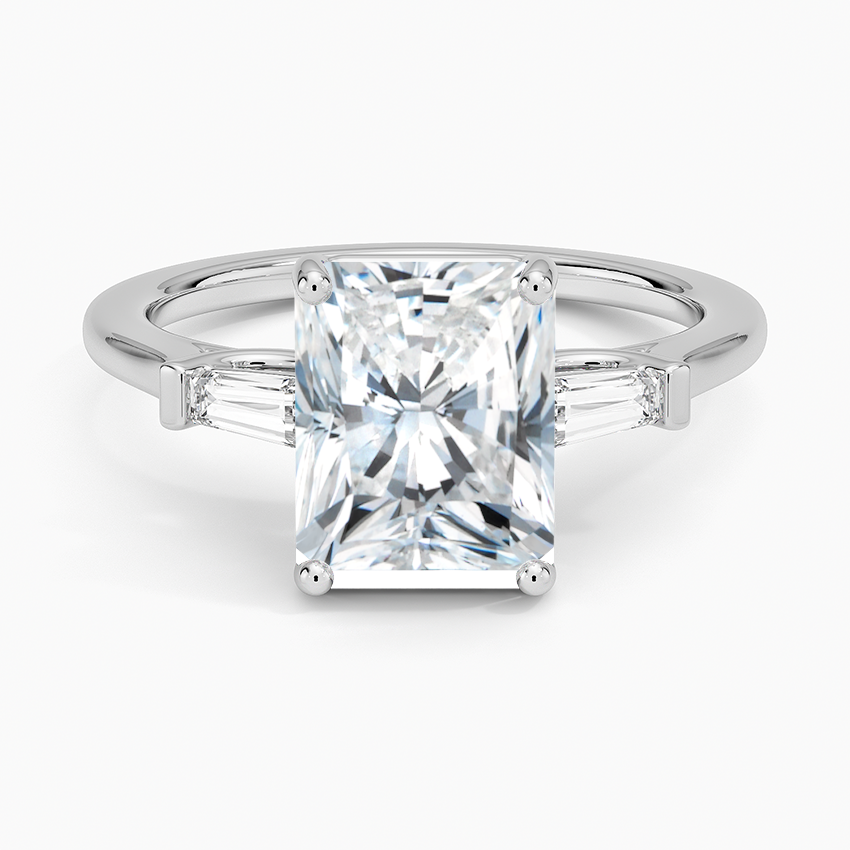 Symphony Perfect Fit Tapered Baguette Diamond Ring - Radiant Cut Center Stone