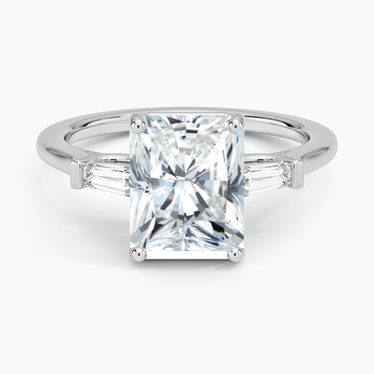Symphony Perfect Fit Tapered Baguette Diamond Ring - Radiant Cut Center Stone