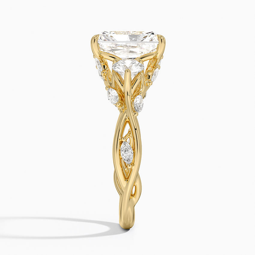 Secret Garden Three Stone Diamond Ring (3/4 ct. tw.) - Radiant Cut Center Stone