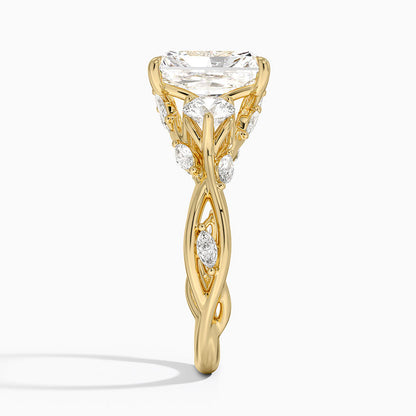 Secret Garden Three Stone Diamond Ring (3/4 ct. tw.) - Radiant Cut Center Stone
