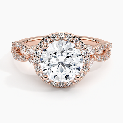 Luxe Willow Halo Diamond Ring (2/5 ct. tw.) - Round Center Stone
