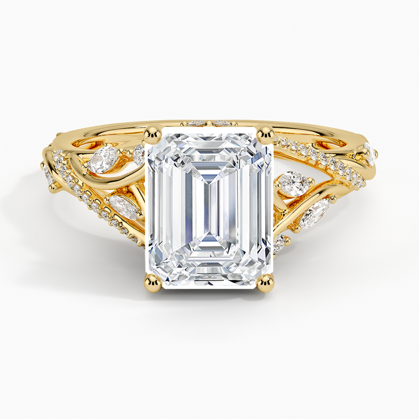 Begonia Vine Diamond Ring (1/2 ct. tw.) - Emerald Cut Center Stone