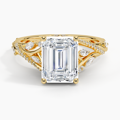 Begonia Vine Diamond Ring (1/2 ct. tw.) - Emerald Cut Center Stone