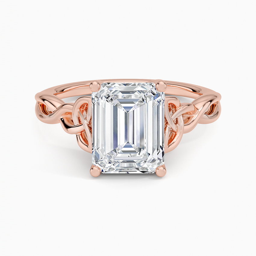 Celtic Love Knot Ring - Emerald Cut Center Stone