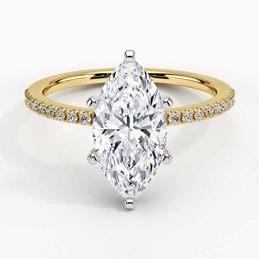 Ballad Half Coverage Diamond Ring (1/8 ct. tw.) - Marquise Center Stone