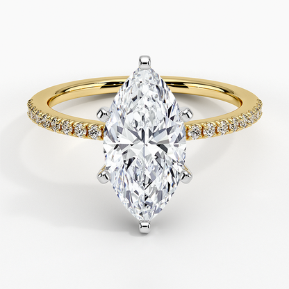 Ballad Half Coverage Diamond Ring (1/8 ct. tw.) - Marquise Center Stone