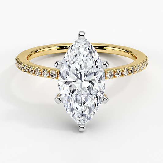 Ballad Half Coverage Diamond Ring (1/8 ct. tw.) - Marquise Center Stone
