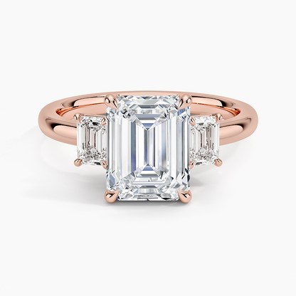 Rhiannon Emerald Cut Three Stone Diamond Ring (1/2 ct. tw.) - Emerald Cut Center Stone
