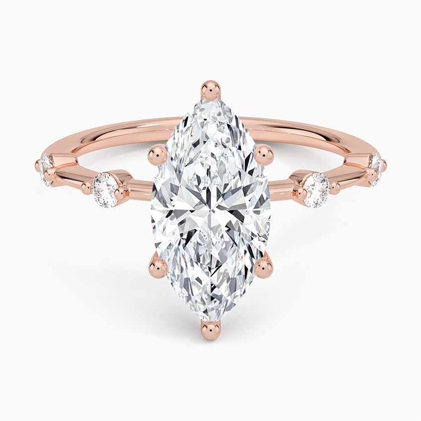 Aimee 1.4mm Diamond Ring - Marquise Center Stone