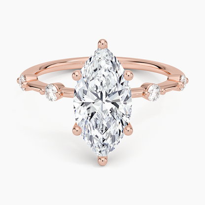 Aimee 1.4mm Diamond Ring - Marquise Center Stone