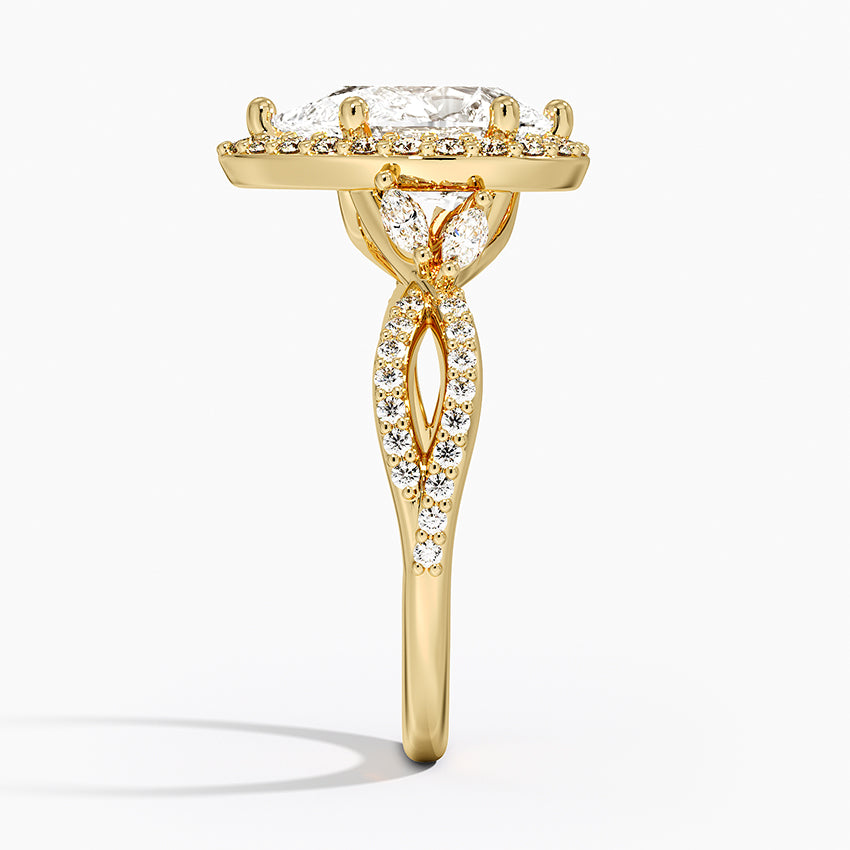 Luxe Willow Halo Diamond Ring (2/5 ct. tw.) - Pear Center Stone