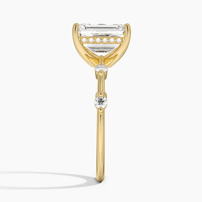 Aimee Hidden Halo Diamond Ring - Emerald Cut Center Stone