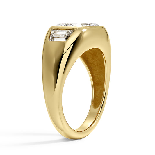 Sloane Three Stone Trapezoid Dome Diamond Ring (1/2 ct. tw.)